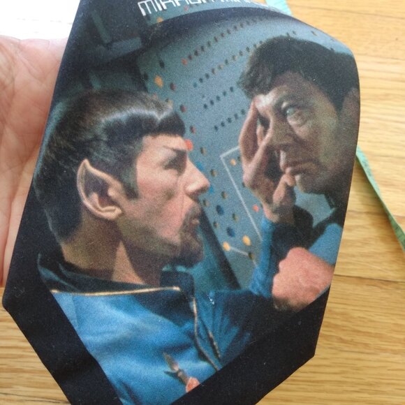 Vintage 90s Star Trek Tie Necktie Ralph Marlin Spock Captain Kirk Bones Uhura - Picture 14 of 14